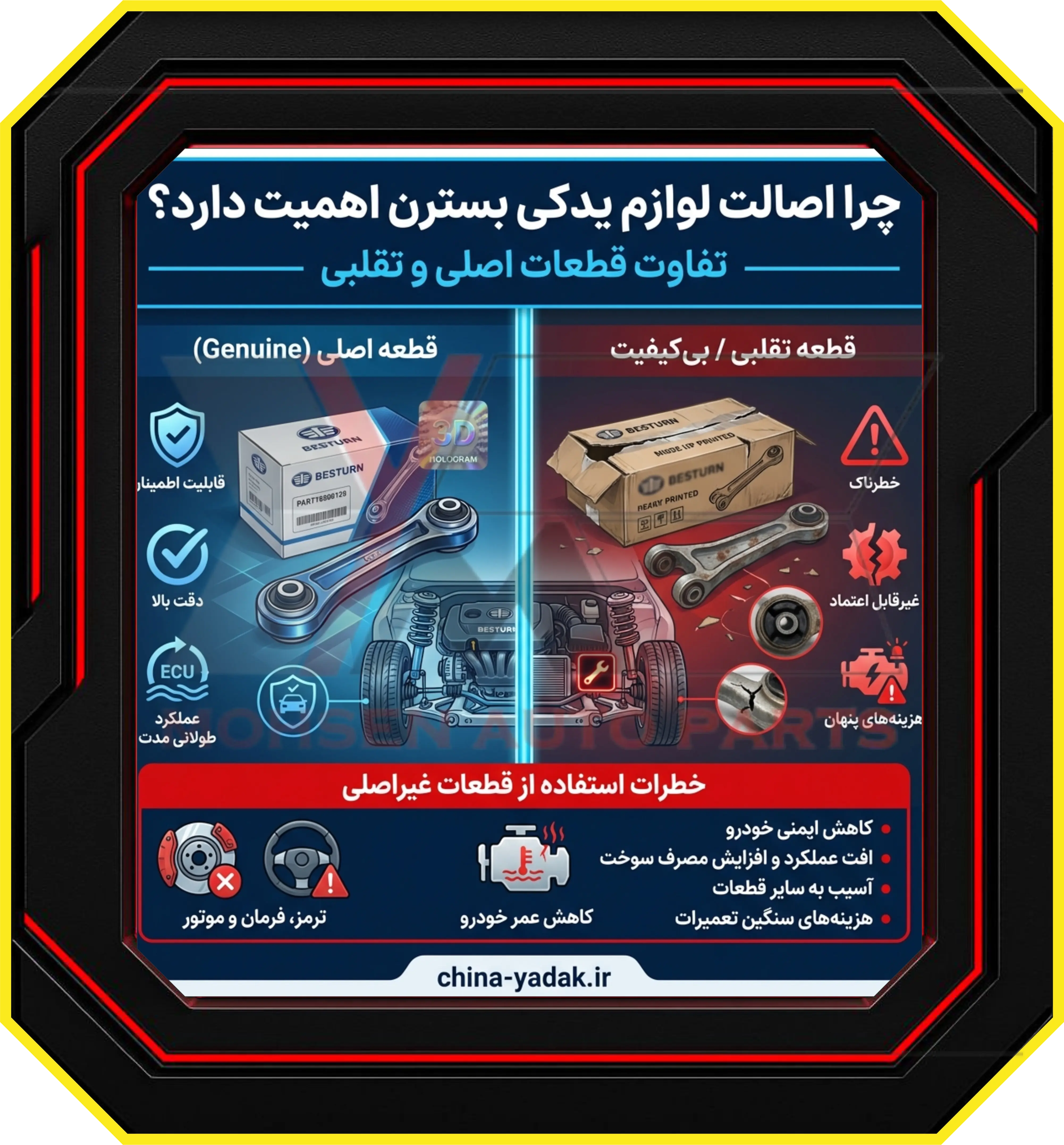 چرا اصالت لوازم یدکی بسترن اهمیت دارد؟