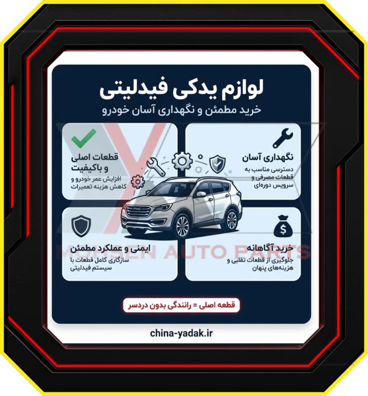 لوازم یدکی فیدلیتی: خرید مطمئن و نگهداری آسان خودرو