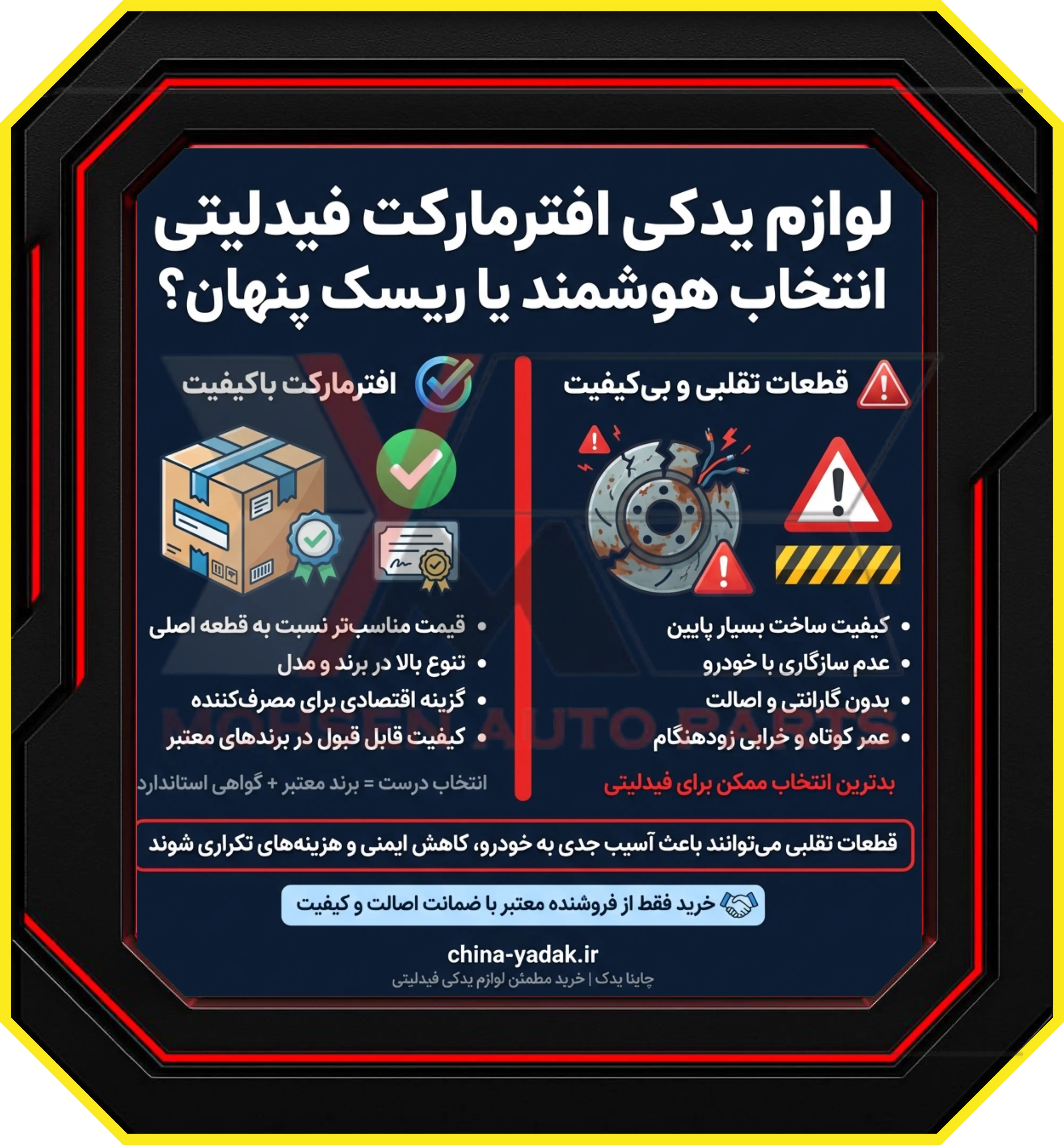 لوازم یدکی افترمارکت با کیفیت برای فیدلیتی